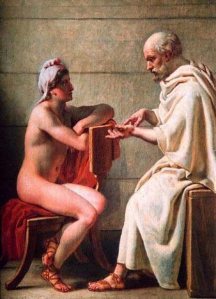 Socrates and Alcibiades by Christoffer Wilhelm Eckersberg (1816) 
